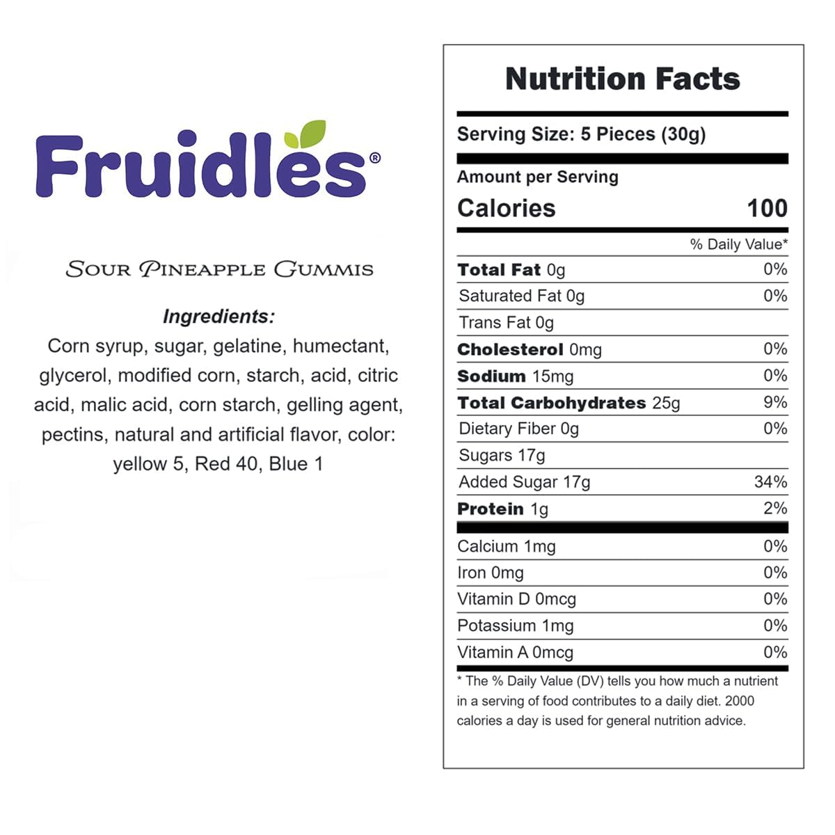 Fruidles Sour Pineapple Gummies Candy, Delicious Fruit Flavors Gummy (4.4 Pounds)