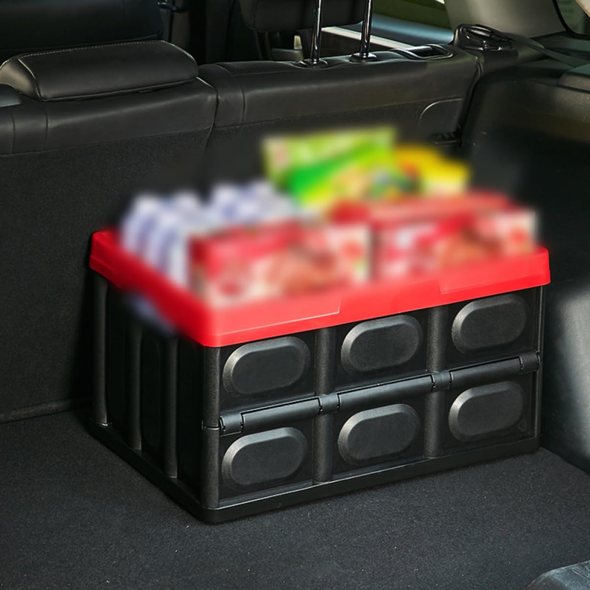 OUNONA Organisateur de coffre de voiture pliable conteneur de stockage de coffre organisateur de poubelle car organizer Black
