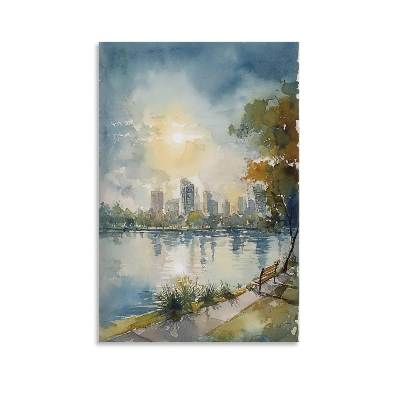XWYMXZ Orlando Watercolor Florida 24x36inch(60x90cm) Vintage Travel Poster Watercolor Canvas Art