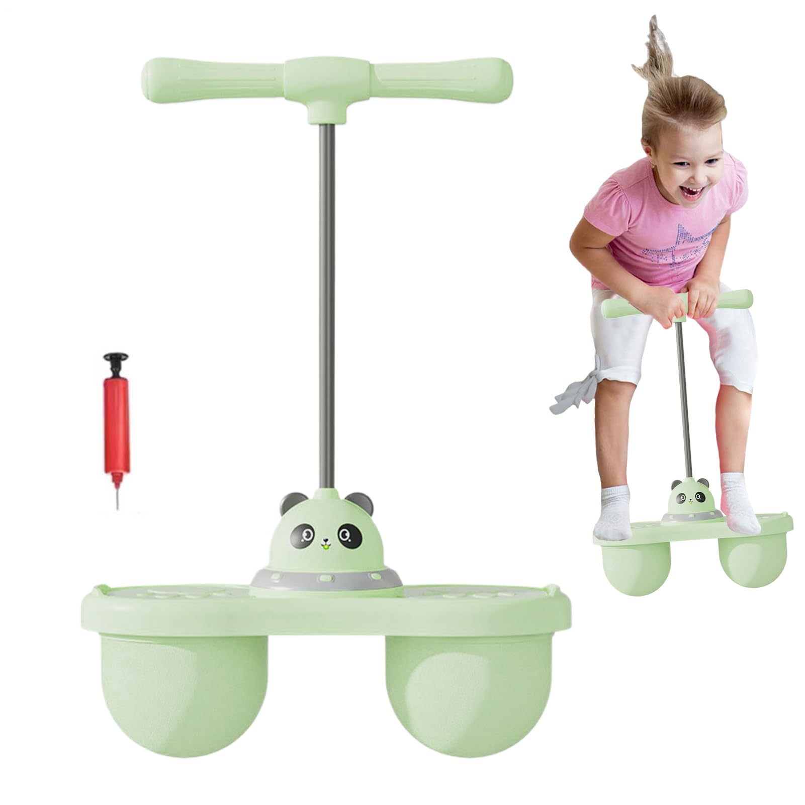 Skacząca piłka z rękawem, nadmuchiwana piłka do skoków dla | Odbijana karta leja z uchwytem,Outdoor Challenge Toys, gra skokowa z pompką powietrza dla dziewczyn dla