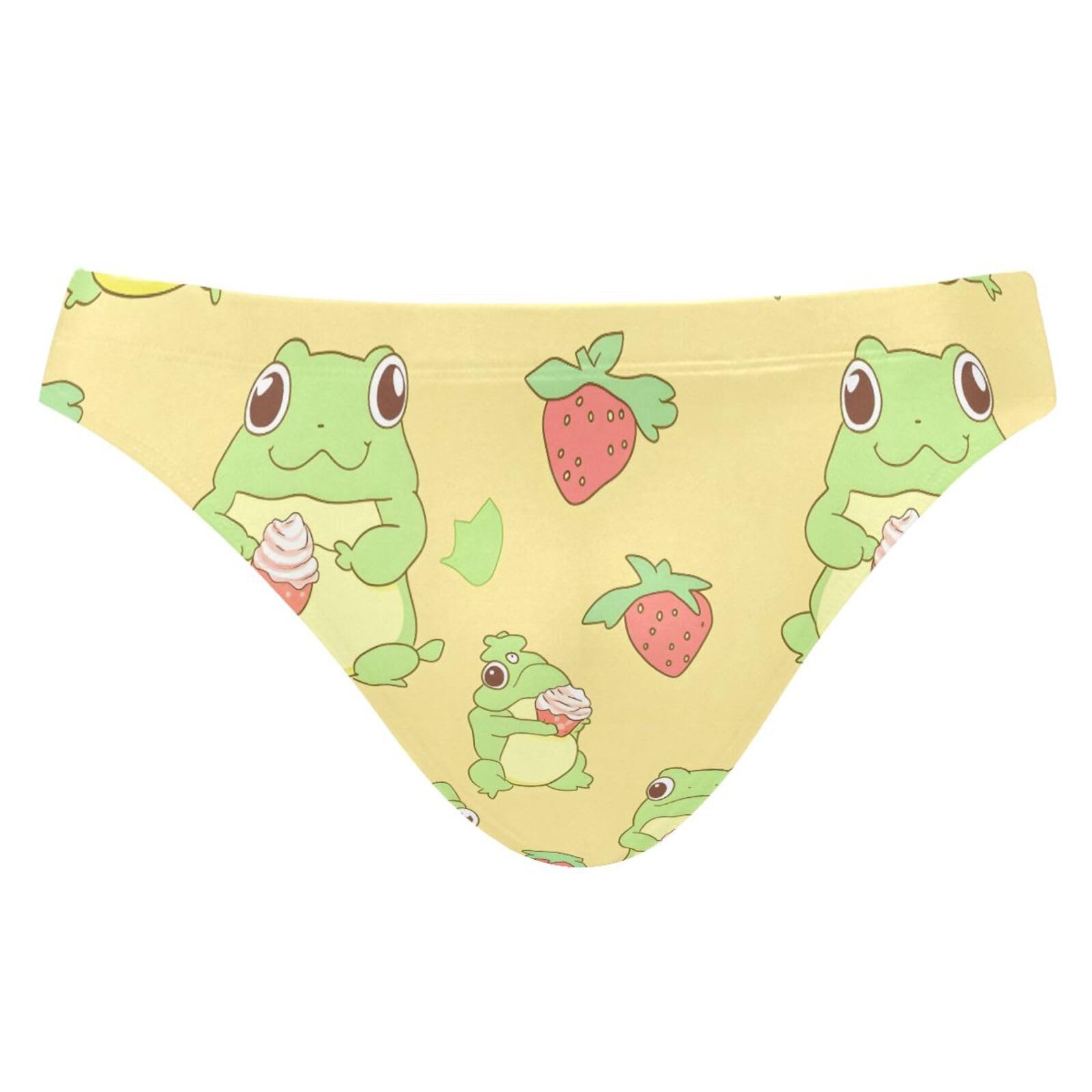 UMIRIKO Men's Cute Frogs Strawberry Bikini Swimsuits Swim Trunks M 202b8443