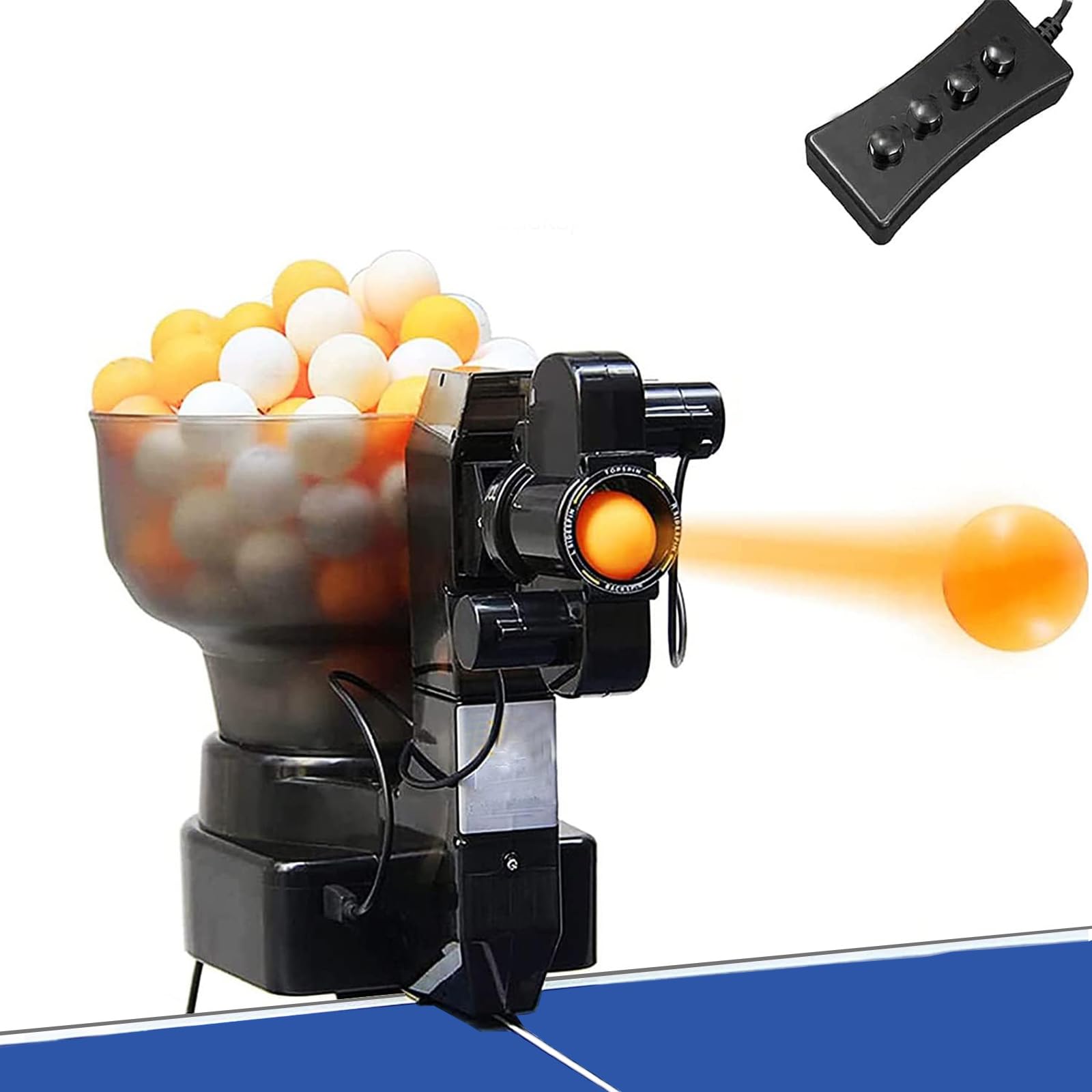 Tischtennisroboter für automatisches Üben, 36 Spin Balls Ping Pong Maschine mit Recyclingnetz, Ballwerfer für Training und Geschicklichkeitsentwicklung