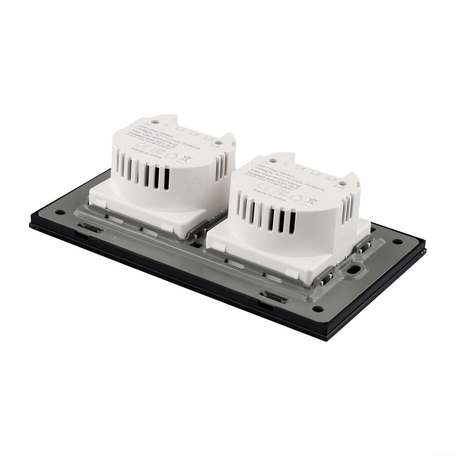 Interruttore touch WLAN 220 V vetro per controllo app tuya WiFi Touch (4 marce, nero)