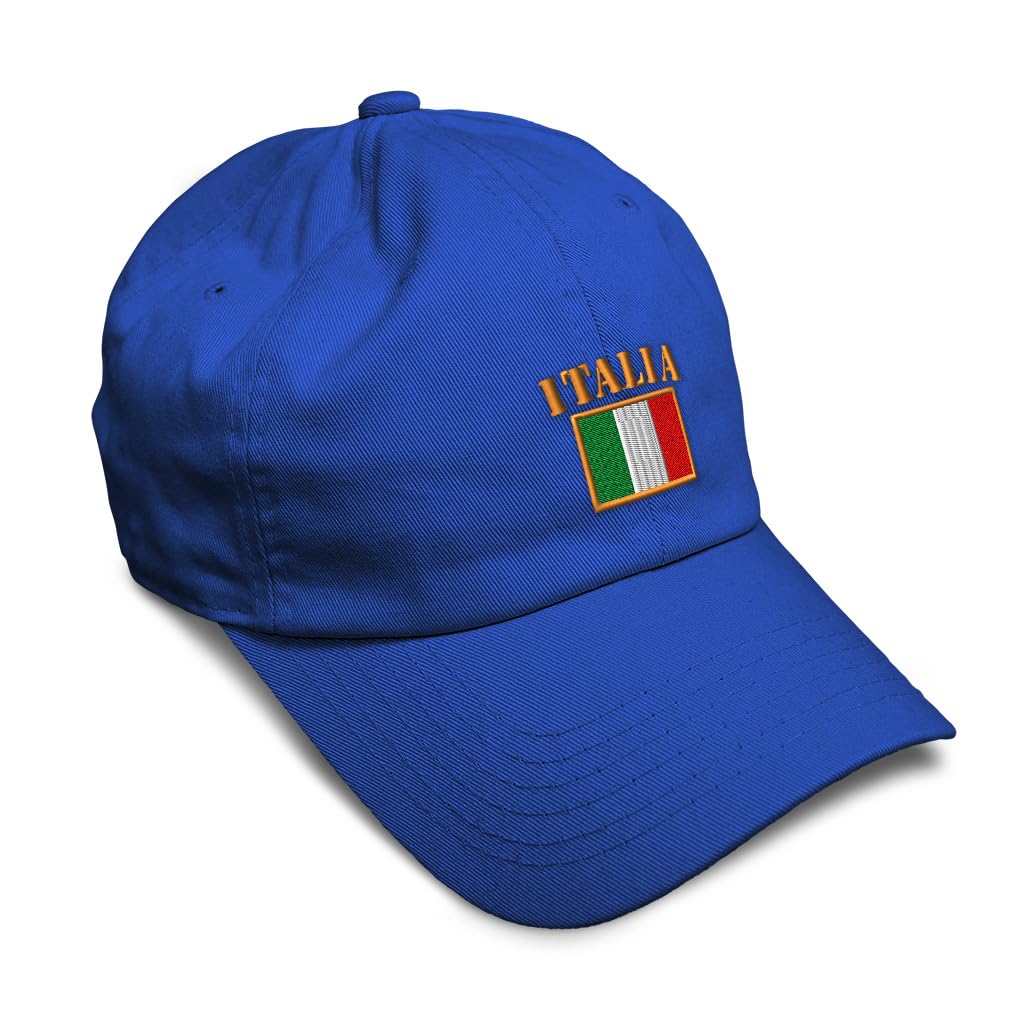 Custom Soft Baseball Hat Embroidered Dad Hat Italia Flag Men & Ladies Baseball Cap Cotton