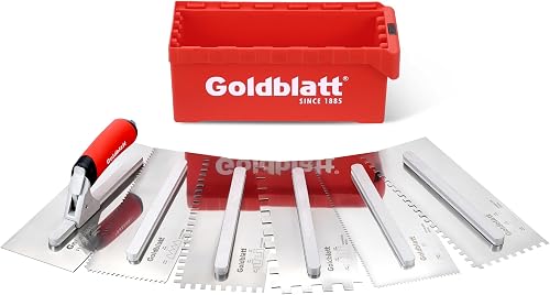 Goldblatt Switchable Notched Trowel Set, Stainless Steel, Soft Grip Handle
