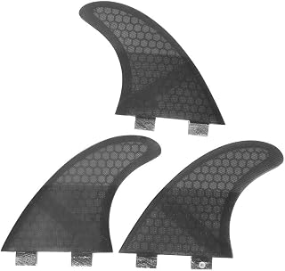 Juego de 3 aletas de fibra de vidrio para tabla de surf, aletas de surf para trucos, aleta para paddle surf con plantilla vertical para olas huecas y beach breaks, ligera y de fáci (Negra)