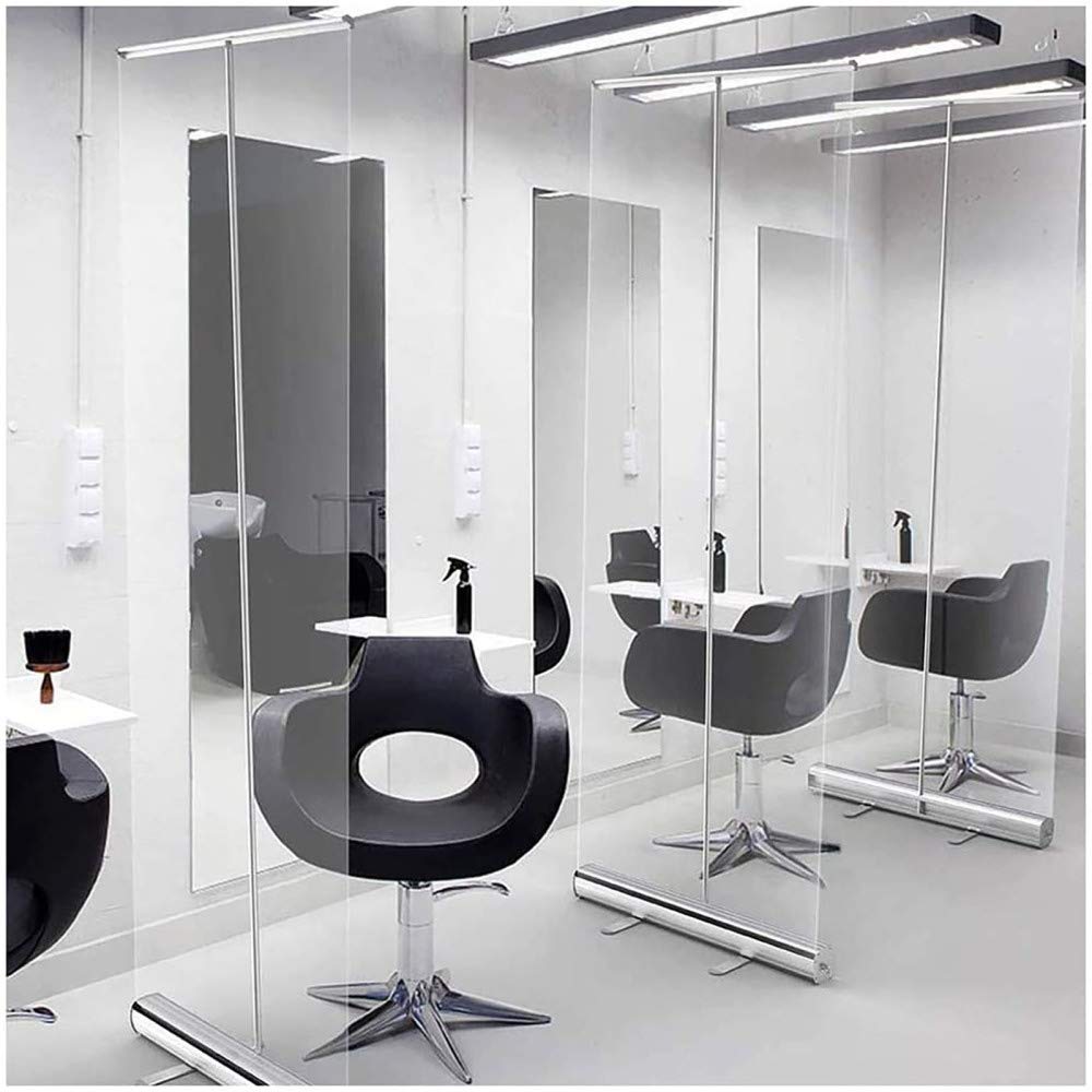 Mampara Plegable YJGB de pie, Transparente, antisalpicaduras, para Escritorio, móvil, para Restaurante, salón de Belleza, barbería/transparente/800x1800mm