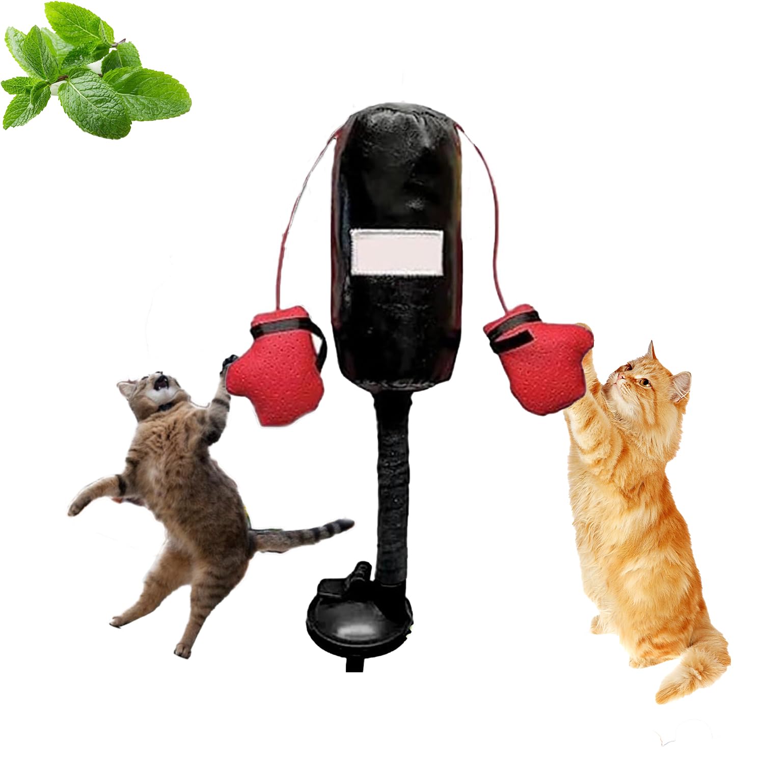 JYEVERC Saco de Boxeo para Gato, Juguete para Gatos con Diseño de Saco de Boxeo y Guantes, Juguete con Saco de Boxeo con Guantes, Juguete Interactivo para Hacer Ejercicio, Juguete con Hierba Gatera