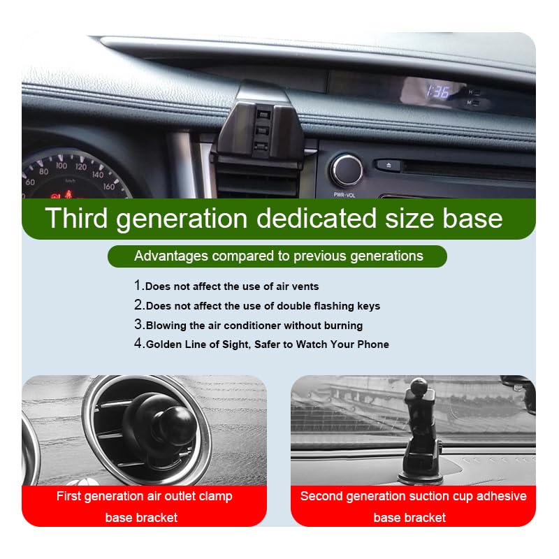 Car Phone Holder for Toyota Highlander Auto Accessories[Special Vehicle Installation?only for 2014-2019 Highlander?Non Universal][Auto Lock Hands Free Cell Phone Mount Car fits for All Smartphones]