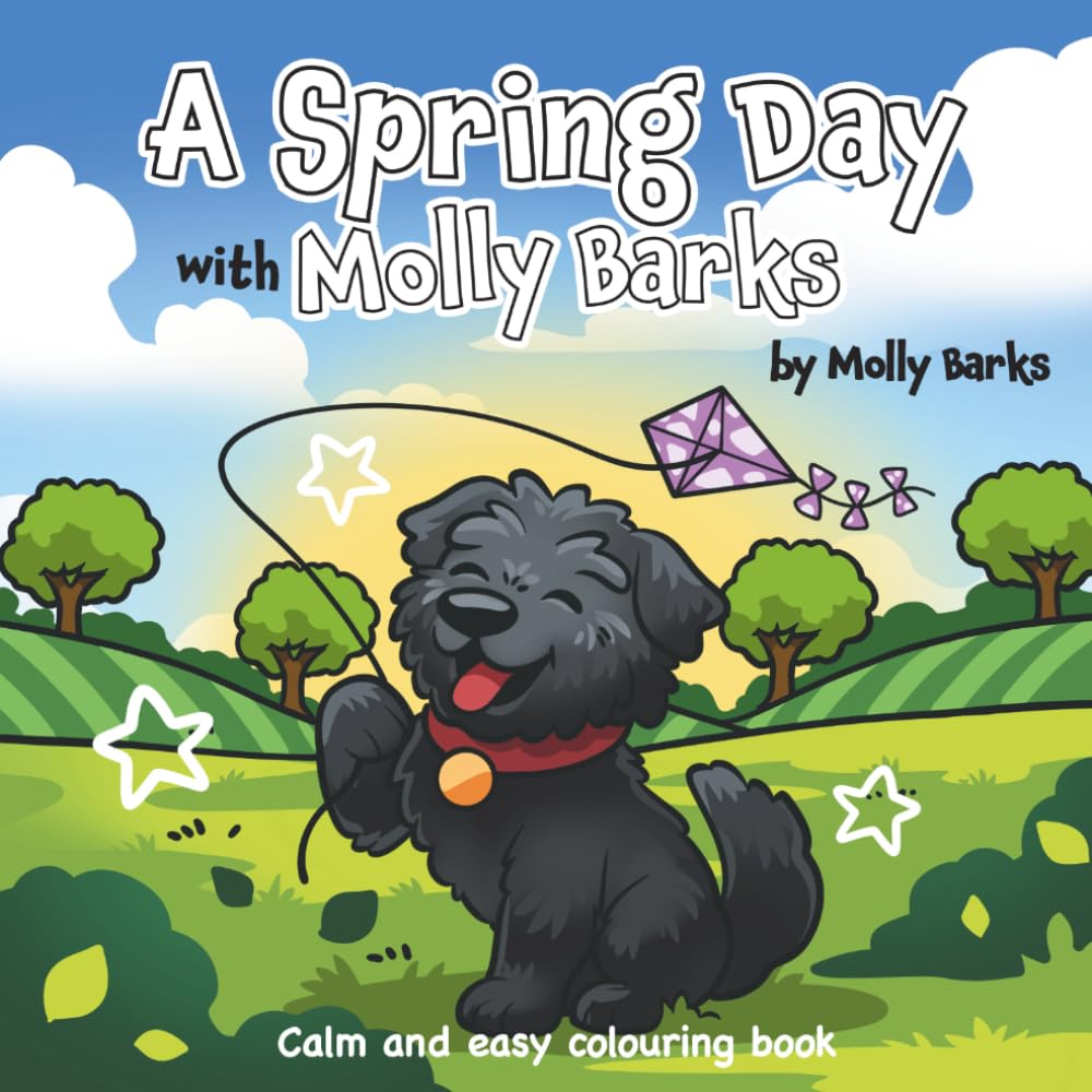 A Spring Day with Molly Barks: Calm and easy colouring book