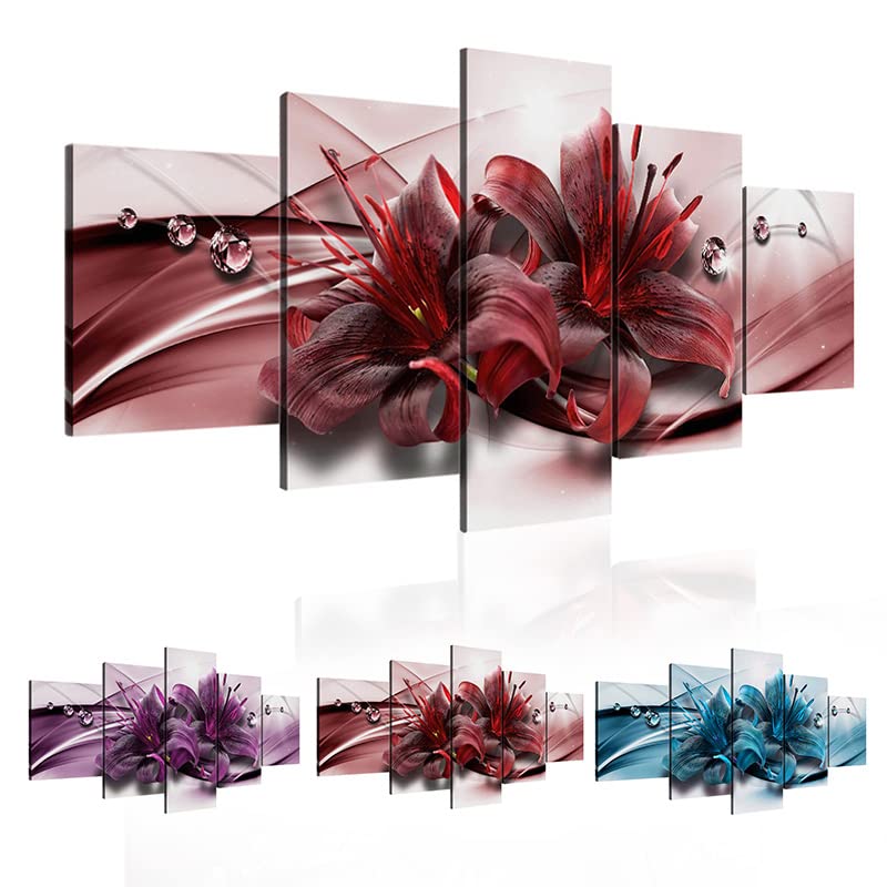 Canvas schilderij - Bloemen - Roze - Modern - Beige
