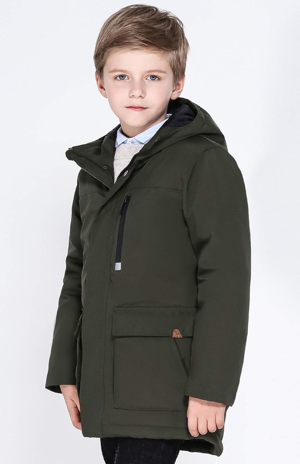 SOLOCOTE Boys Coats Kids Winter Jacket Warm Thick Heavyweight Tough Long Windproof Outwear with Hood - Image 3