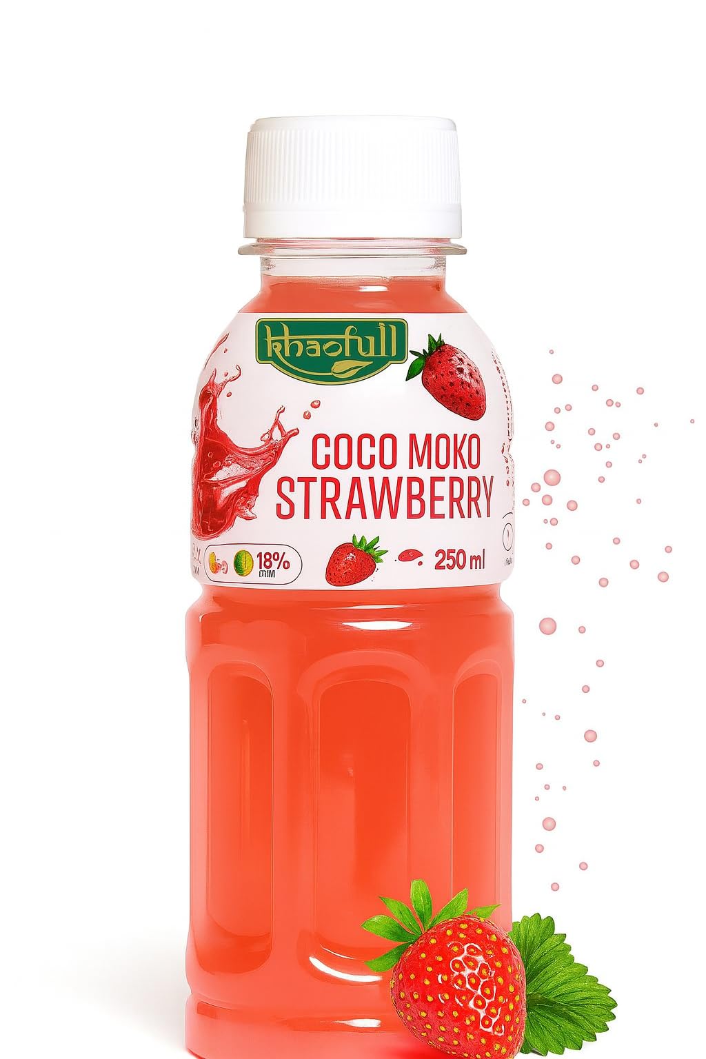 KHAOFULL COCO MOKO Strawberr Drink – 250ml | Refreshing Tropical