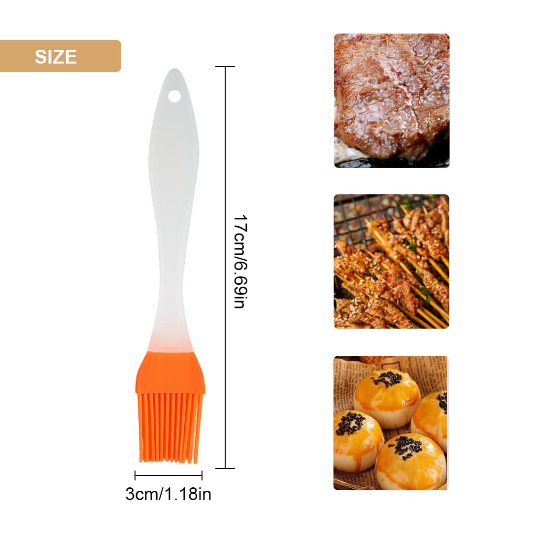4 Piezas Pincel Cocina, BBQ Pincel, Pinceles de Silicona para Repostería, Resistente a Altas Temperaturas Pinceles, Para Barbacoas, Repostería, Revolver Alimentos, Baking Cooking (4 Colores)