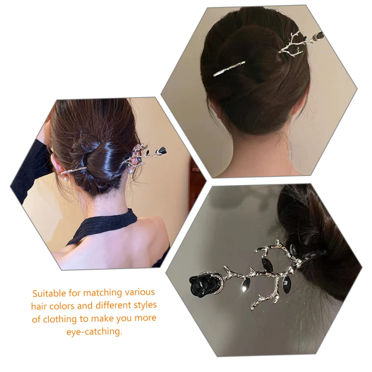 MAGICLULU Juego De 3 Horquillas Chinas Para El Pelo Con Forma De Rosa Para Moño Accesorio Para El Pelo De Boda 2 Unidades X 3