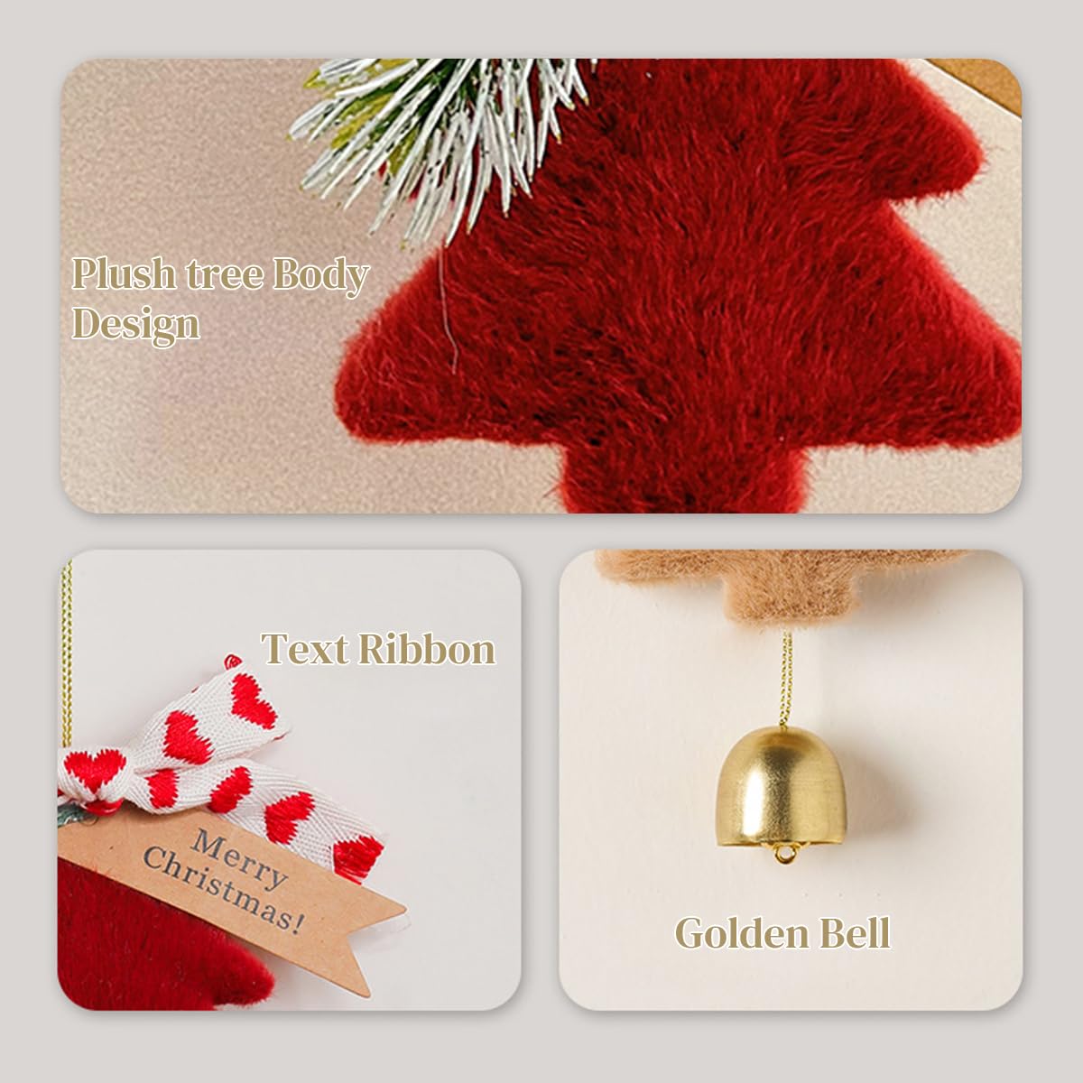 Buy Venzina Christmas Wind Chime Red Plush Bell Car Hanging