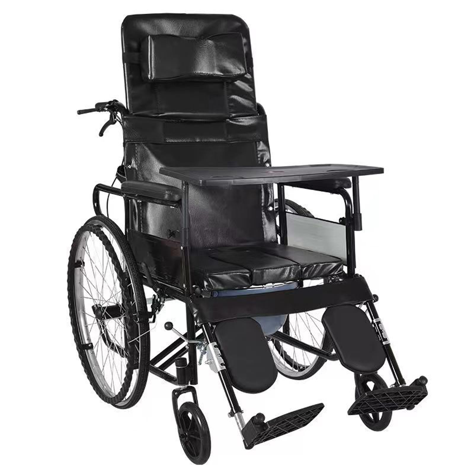 ITALS Carrozzina per Disabili Autospinta,Sedia a rotelle,Pieghevole,Schienale Ribaltabile,Cintura di Sicurezza, Pedane Estraibili,per Anziani e Disabili con Braccioli Ribaltabili F