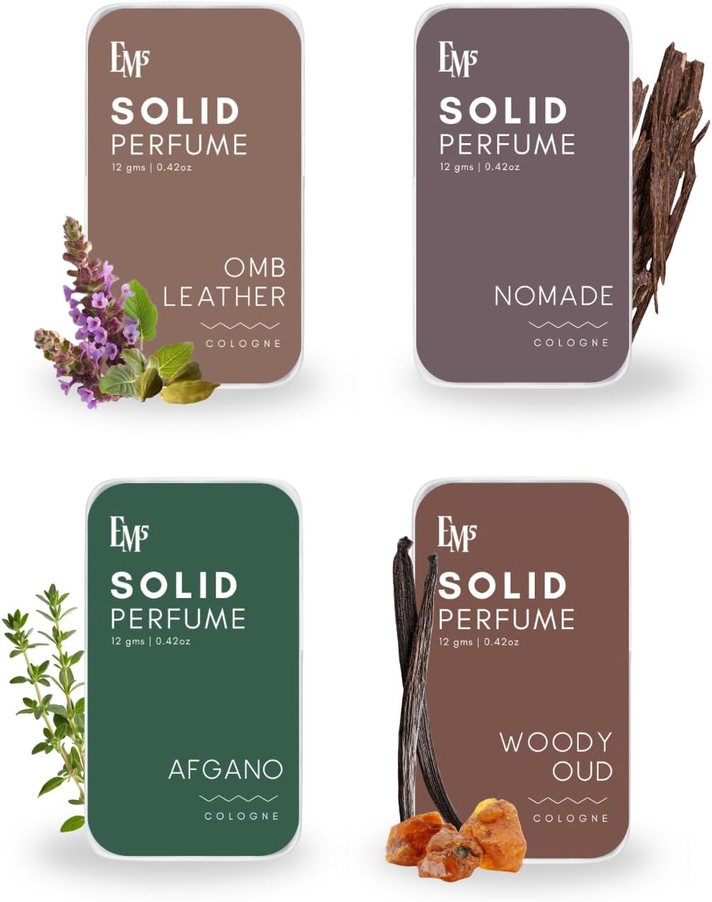 Alpha Set of 4 | Alcohol Free Solid Perfumes for Men | Travel & Pocket Friendly Perfume Wax | Non-Greasy Cologne | Strong & Lasting Fragrance | Gift Pack for Him