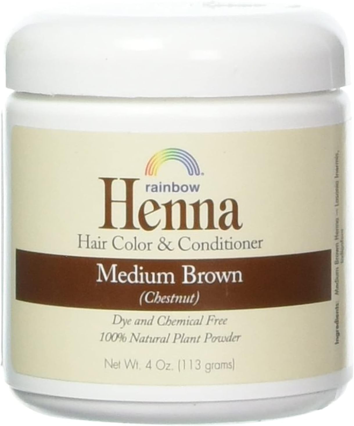 Rainbow Research Henna Hair Color and Conditioner, Persian Brown Chestnut, 4 Ounce (HEN40004)