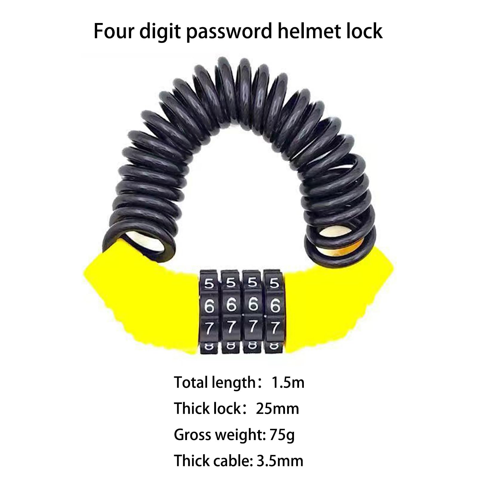 NDakter Fietskettingslot, 5-cijferige combinatie hoog beveiligd fietsslot, 3,2 voet beveiliging resettable zware fietssloten voor fiets, scooter, e-bike, motorfiets, deur, poort, hek, zwart