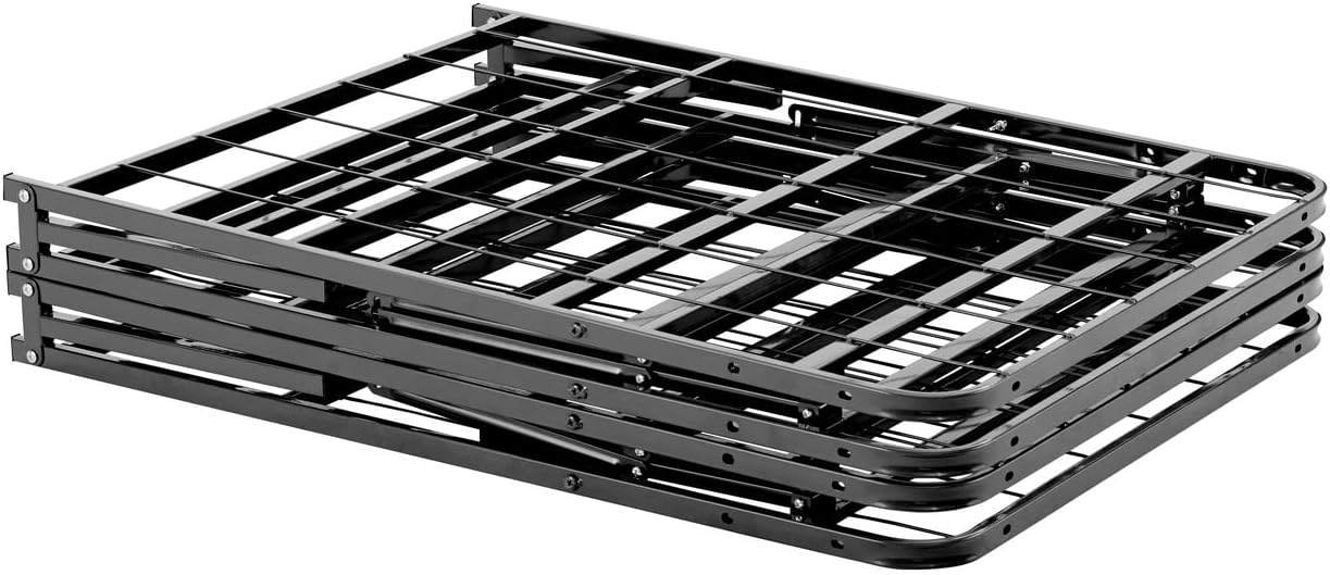 HomeStock idealBase 14" Foldable Metal Platform Bed Frame Black/Queen