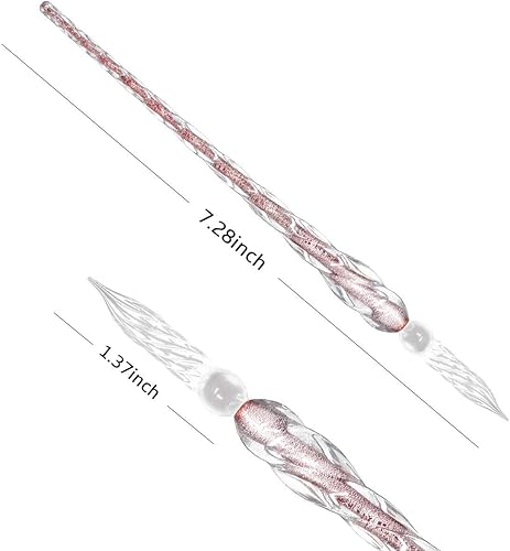 Miniatura 2 de Juego de bolígrafos de inmersión de vidrio, pluma de firma de vidrio hecha a mano, elegante bolígrafo de inmersión de cristal, bolígrafo de regalo