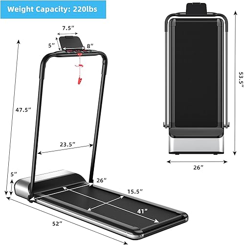 Miniatura 7 de Goplus Caminadora plegable, cinta de correr eléctrica plegable ultrafina sin instalación, bajo ruido, máquina de correr, cintas de correr portátiles