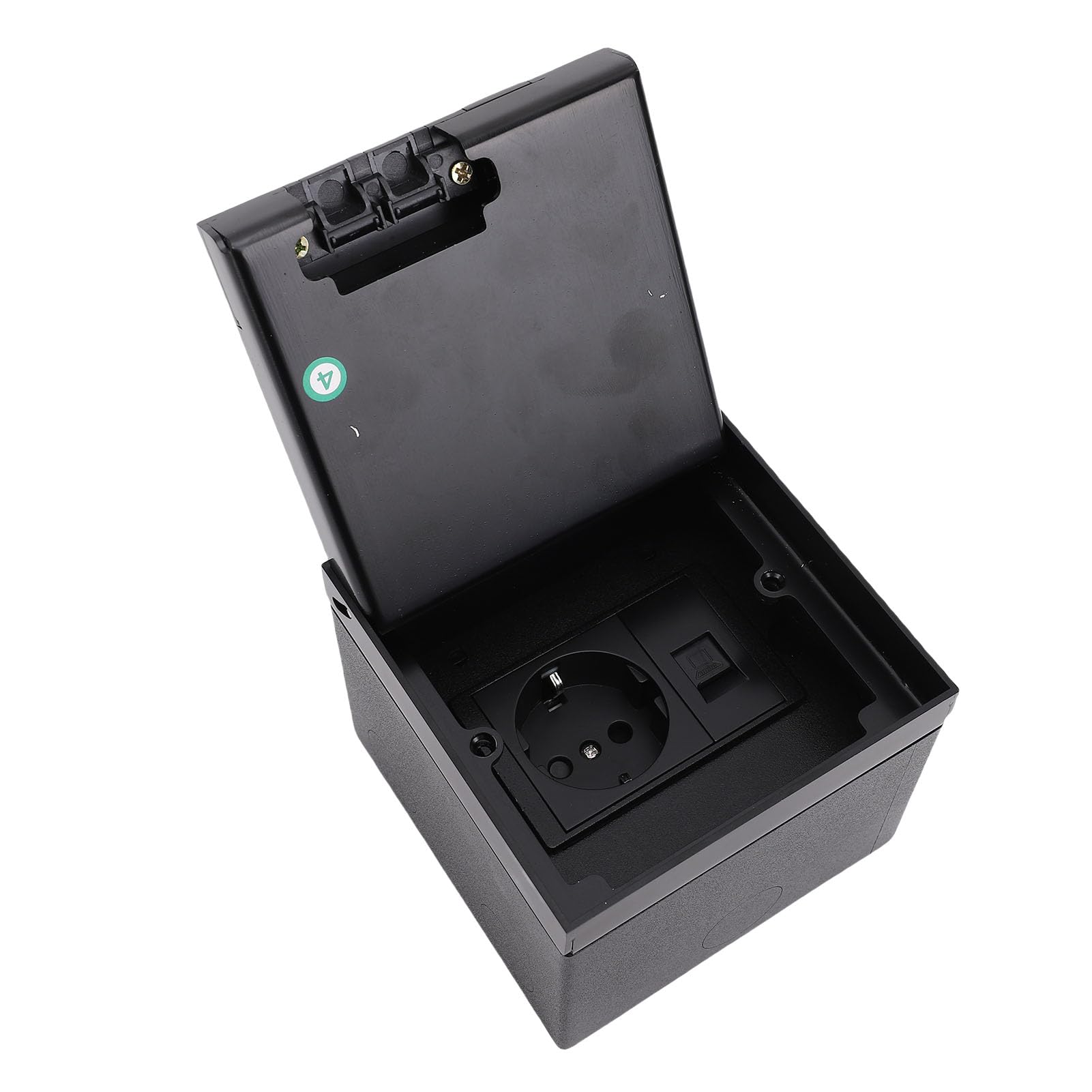 Generic Enchufe Empotrado Plano de Acero Inoxidable con Junta Impermeable para Conexión de Red Doméstica y de Oficina, Negro, 1 Juego de Enchufes para Hotel