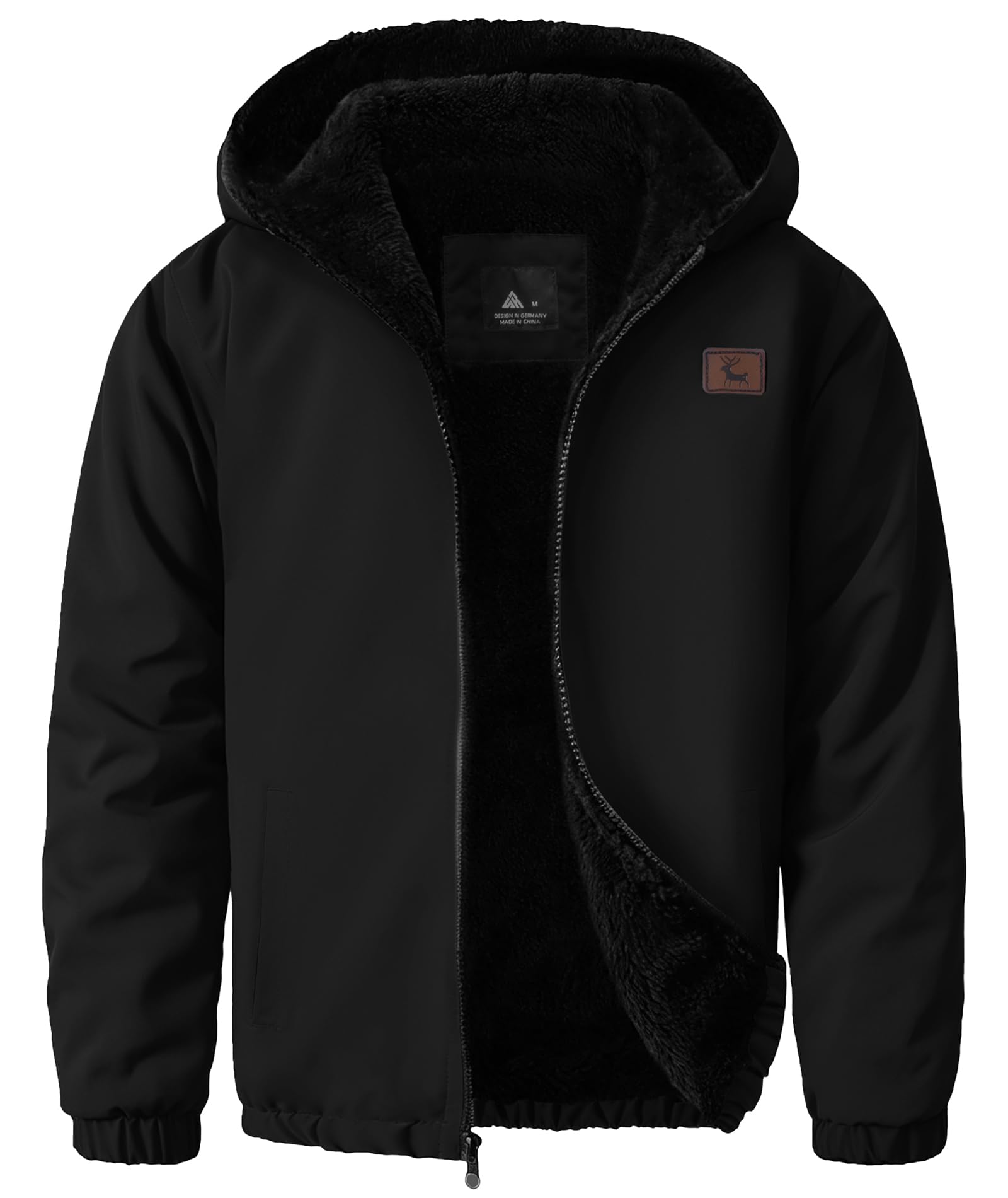 ZITY Boys Fleece Jacket Sherpa Lined Zip Up Hoodie