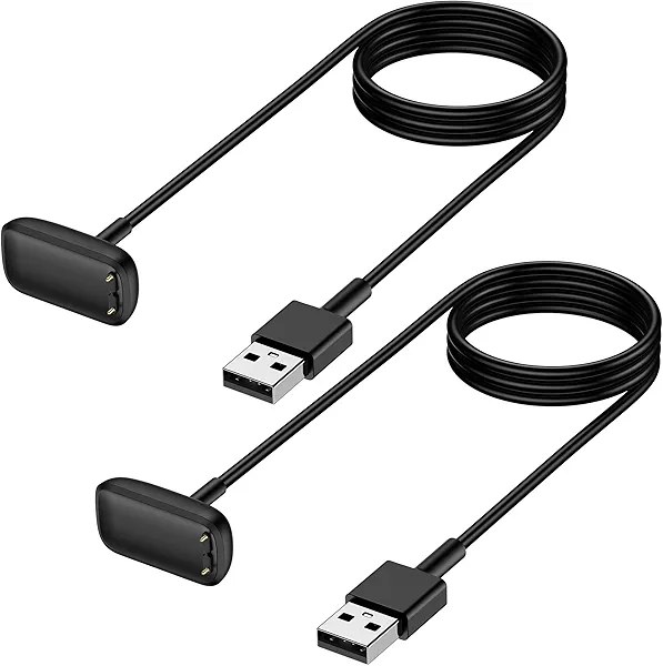 Mixblu Charger Cable Replacement for Fitbit Charge 6/Charge 5/Luxe Smartwatch (3.3Ft/2 Pack)