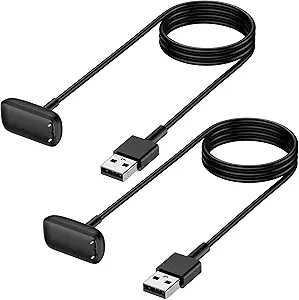Charger Cable Replacement for Fitbit Charge 6/Charge 5/Luxe Smartwatch (3.3Ft/2 Pack)