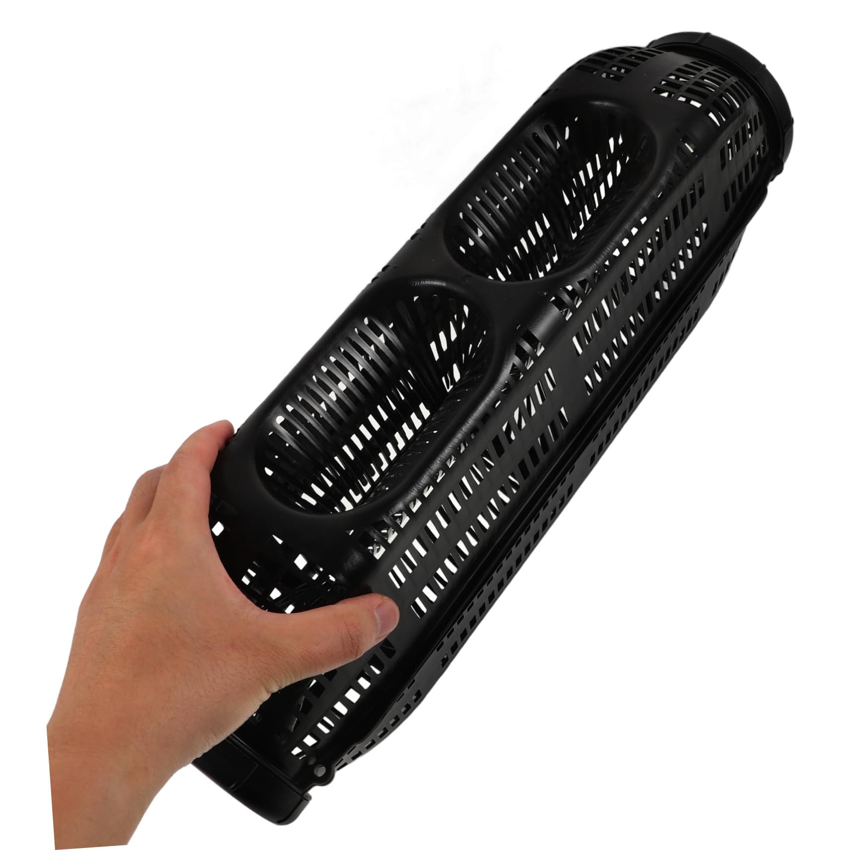 gabbia di anguille rete da pesca per acquario palo portatile reti clamming gabbia per esche per lanciatore di esche porta esche da pesca all'aperto nido di pesca plastica Black