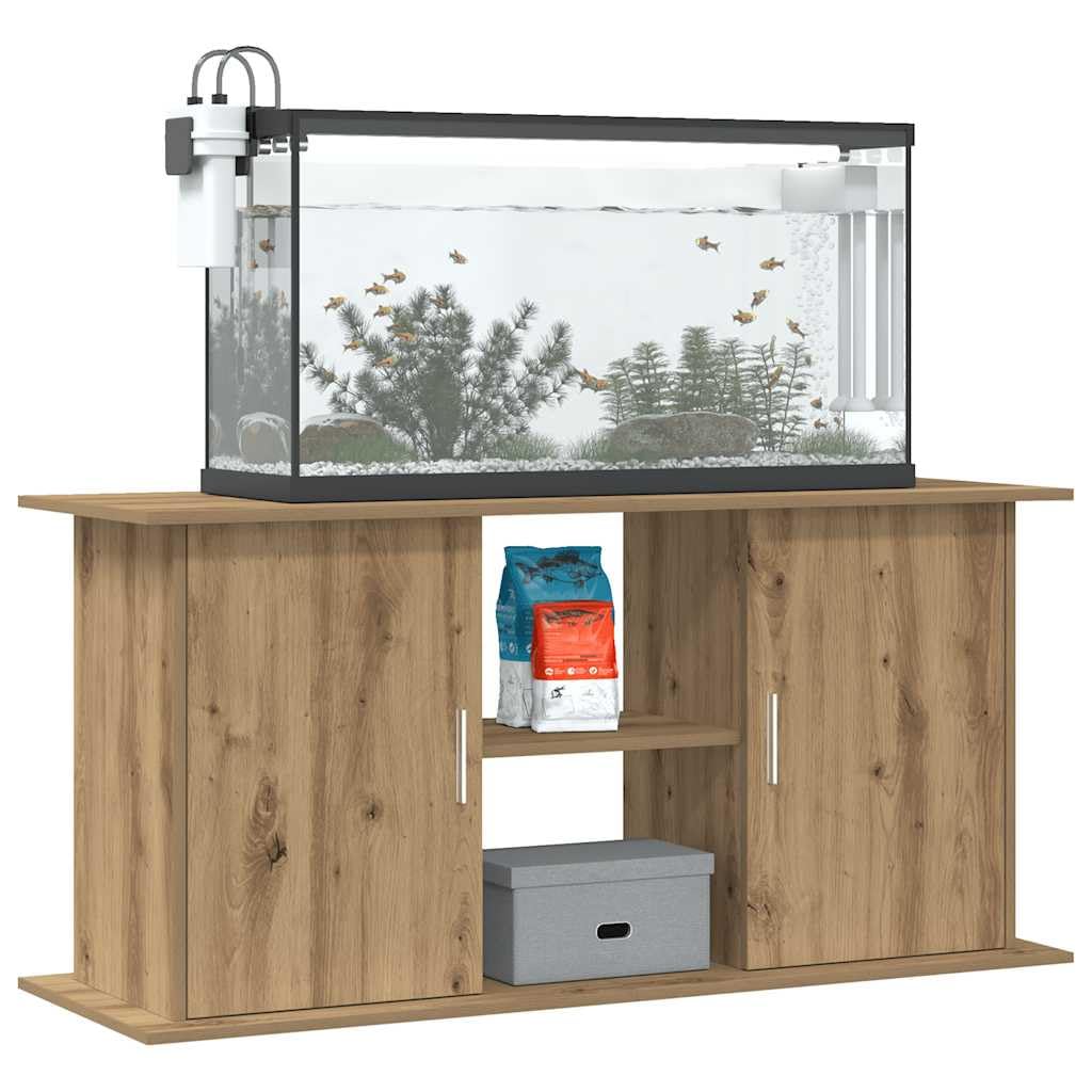 Soporte para acuario, mueble bajo de madera de roble artesano con 3 niveles, 121 x 41 x 58 cm, espacio de almacenamiento para filtro, bomba, accesorios y estanques de peces en el salón