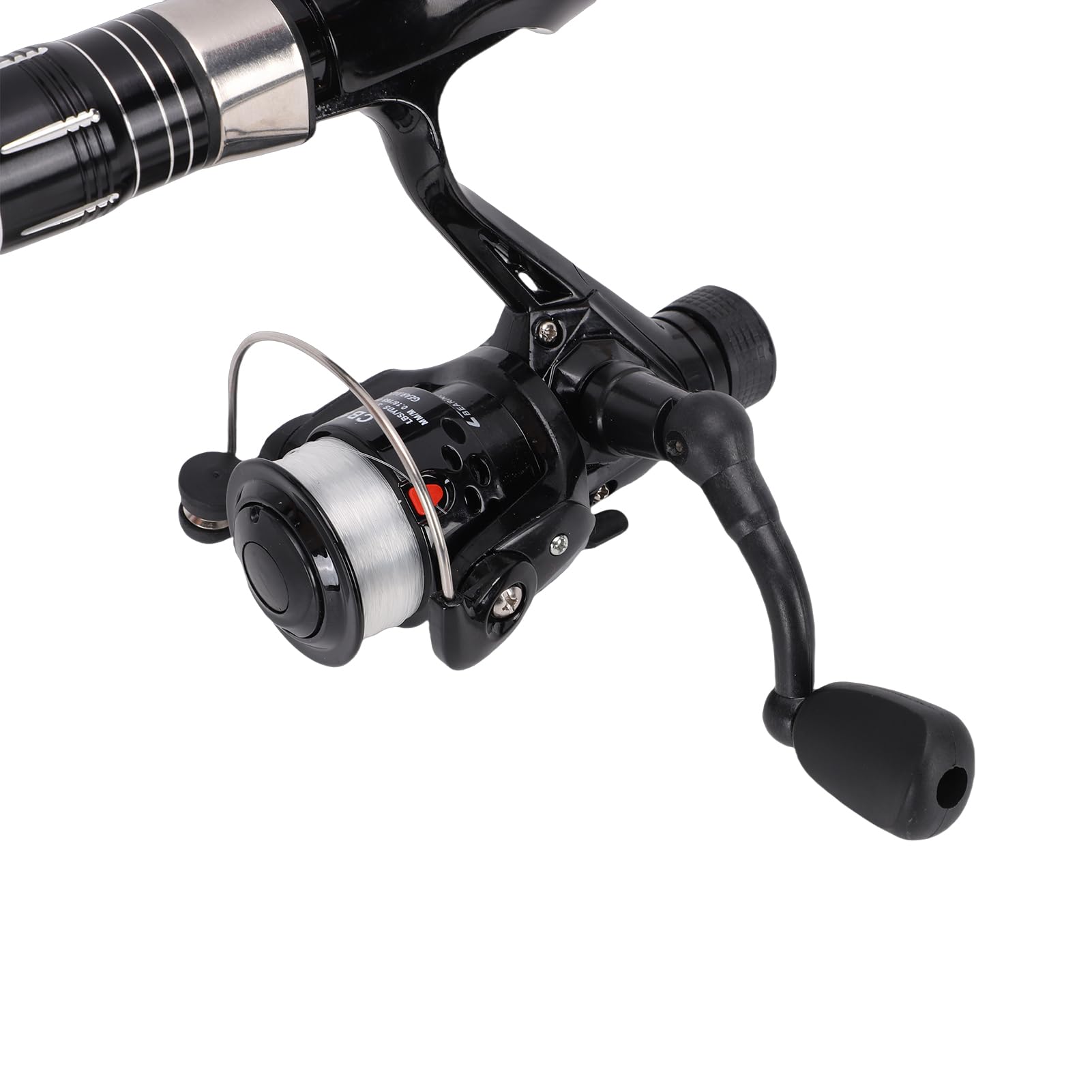 Alomejor Canne à Pêche Télescopique Combinée, Légère, Portable, Compacte, Conception de Voyage pour Lacs, Rivières, Ruisseaux, Idéal pour Les Pêcheurs, Matériau en Carbone, Kit de Moulinet CB100