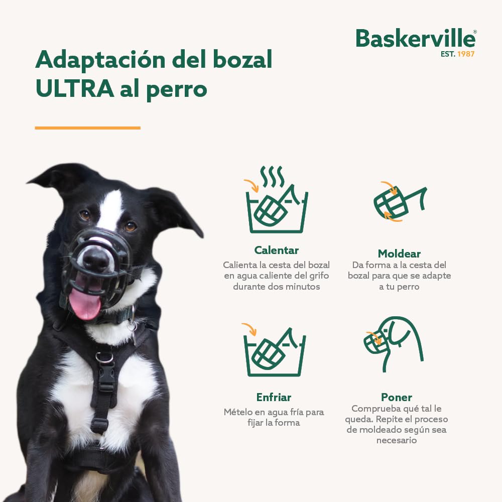 MUSERUOLA BASKERVILLE ULTRA, design etico brevettato, cane può respirare, ansimare e bere, regolabile, imbottita, addestramento cani piccoli, medi, grandi, impedisce di morsicare, rovistare (Taglia 5) — view 4