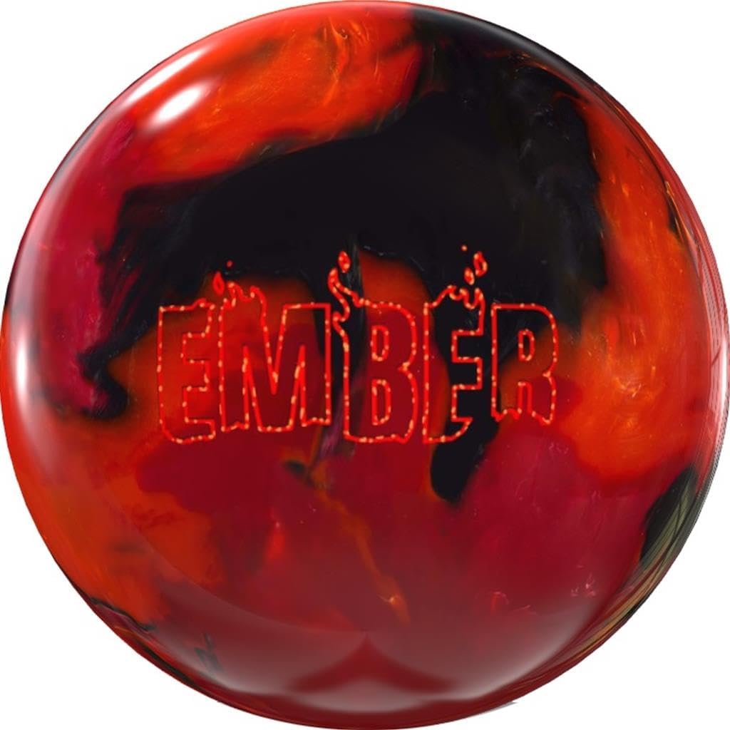 900 Global PRE-DRILLED Ember Bowling Ball - Red/Orange/Charcoal(This Item Includes a Free Bowlerstore Rubber Shammy- Colors Will Vary for The Shammy.) 12lbs