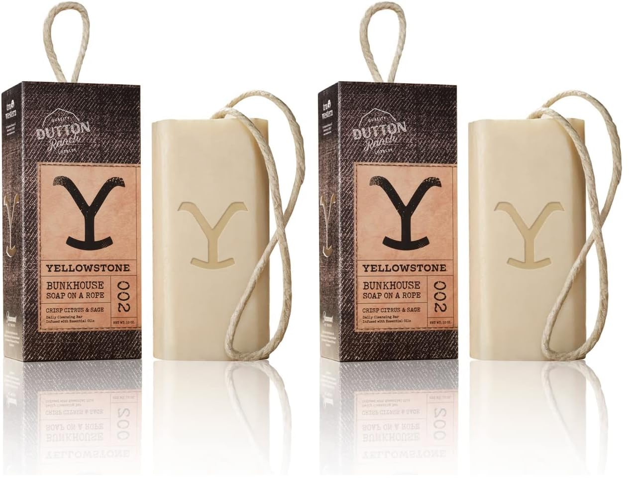 Tru Fragrance Beauty Yellowstone Bunkhouse Artisanal Bar Soap- Officially Licensed Soap of Paramount Network's Yellowstone - Crisp Citrus & Sage,10 oz (Pack of 2)