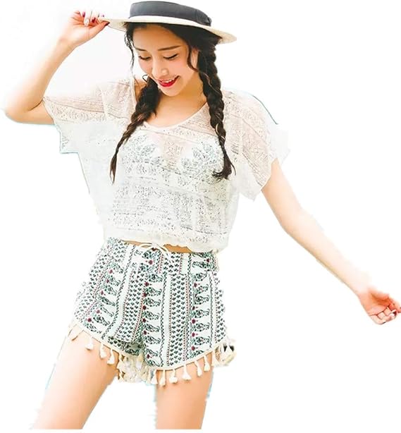 Amazon Co Jp Tomoo レディース タンキニ 水着 ビキニ 上下 トップス ショーパン 4点セット 体型カバー セパレート 服 ファッション小物