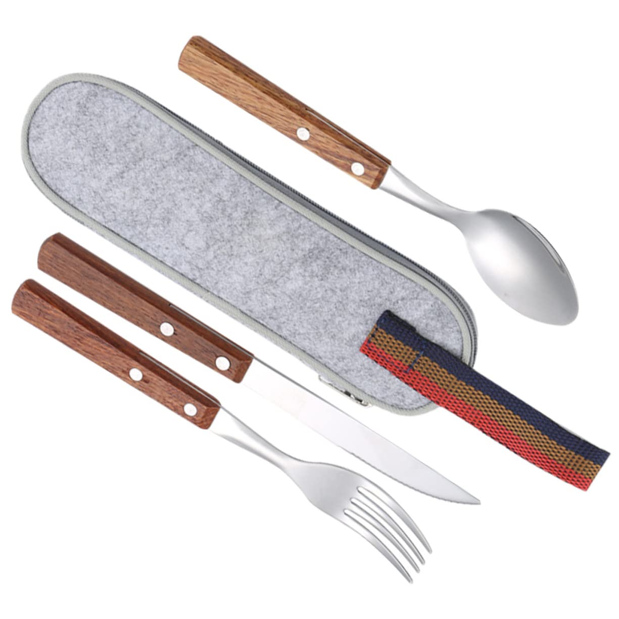 Toddmomy 1Set Camping Cutlery Set Stainless Steel Fork Knife Spoon Kit Reusable Tableware for Outdoor Dining Picnics Family Gatherings Lightweight Ergonomic Design