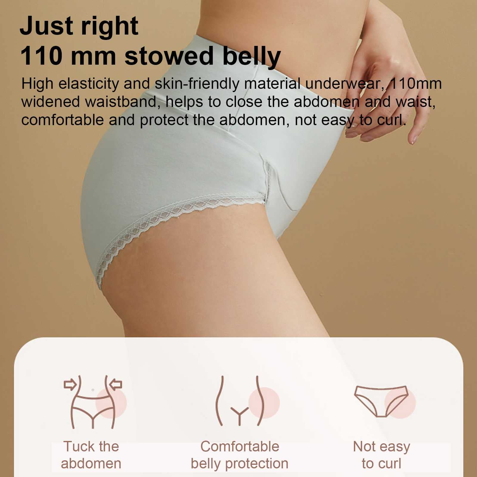 Wysokiej Jakości Kobiet Bielizna 3 Sztuk Koronki Postpartum Knickers Miękka Bawełniana Ciąża Majtki Rozciągnij wygodne(Size:M)