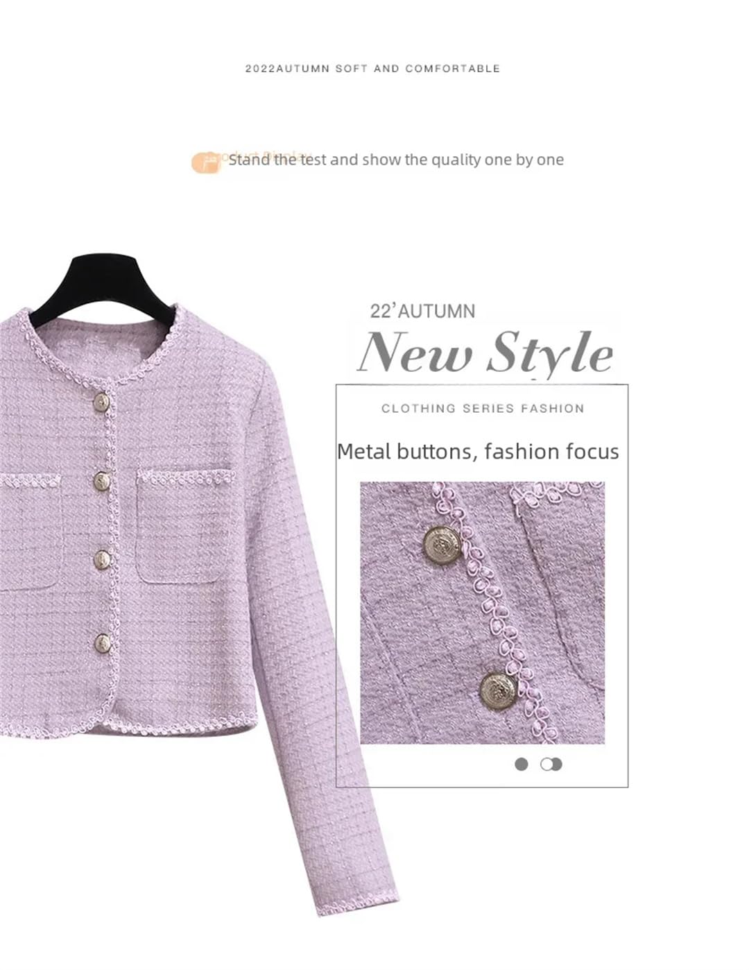 Ensemble haut et jupe en tweed pour femme