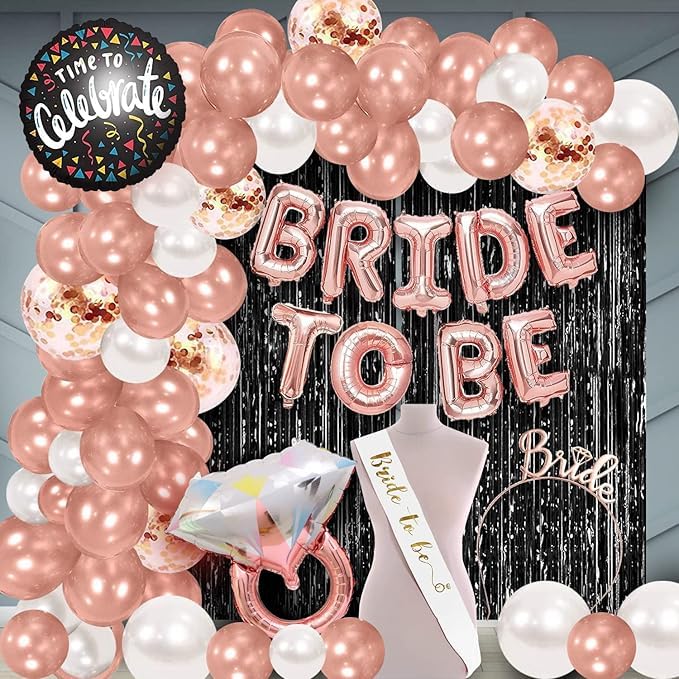 Image of Party Propz Bride To Be Decoration Set - 42 Pcs Bachelorette Party Decorations | Bride To Be Sash and Crown | Bridal Shower Decorations Kit | Bachelorette Party Decorations | Bachelor Party Decoration