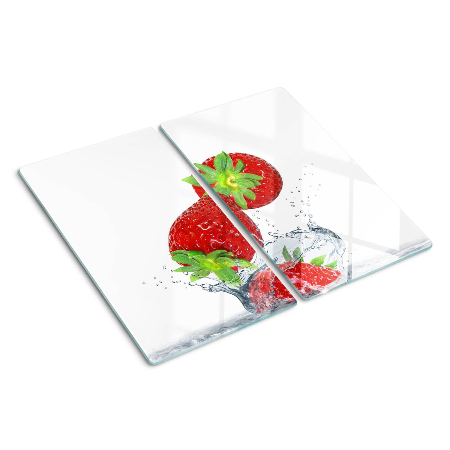 Planche à découper en verre Tulup : protège-plaque induction élégant motif fraises pour cuisine