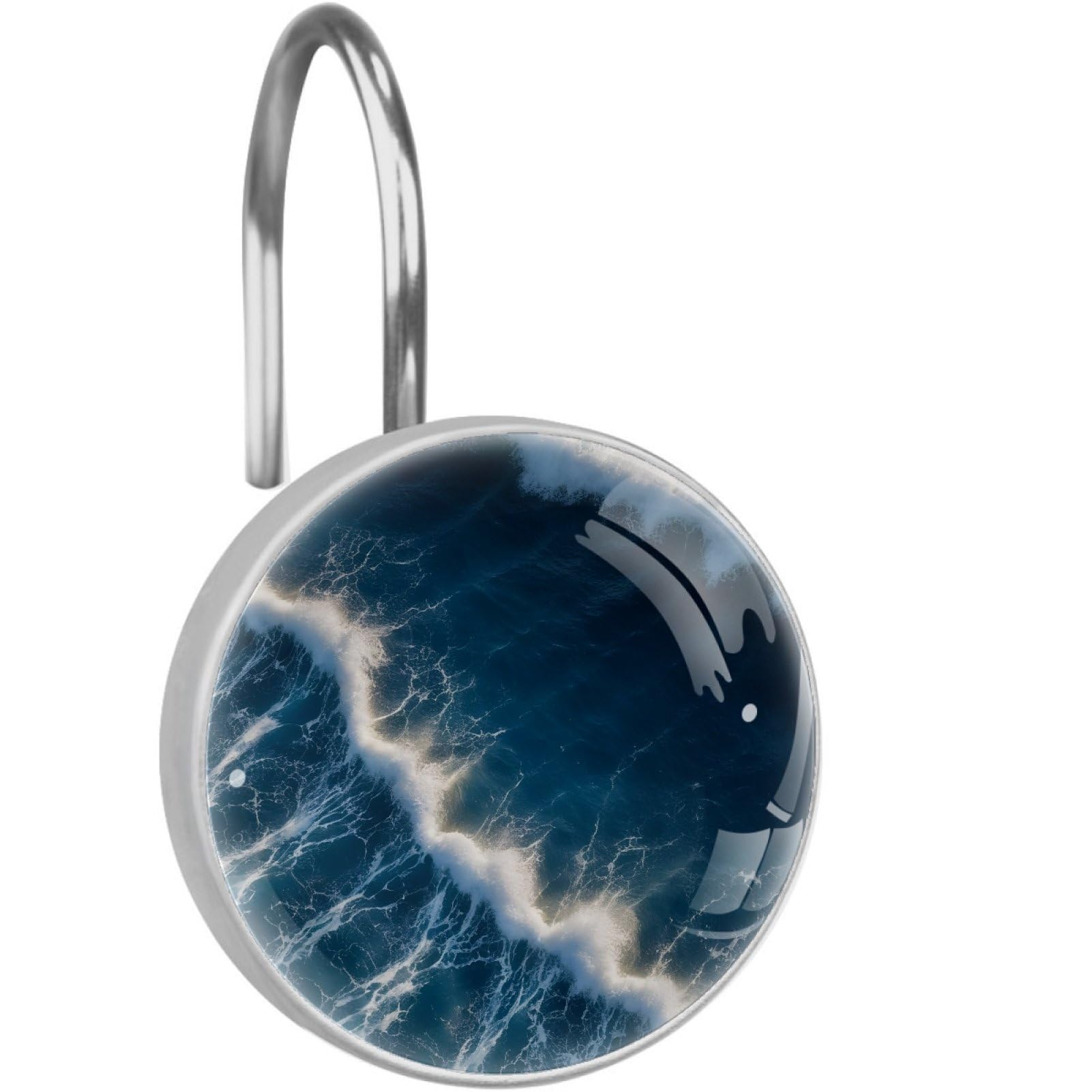 VAPOKF Shower Curtain Hooks, 12PCS Ocean Wave Shower Curtain Hook for Bathroom Decors Home Bedroom
