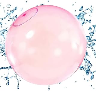 Vercico Inflatable Water Bubble Balloon Inflatable Bubble Ball Water Filled Interactive Rubber Big Bubble Ball Inflatable Ball for Kids Toddles (Pink, 110cm)