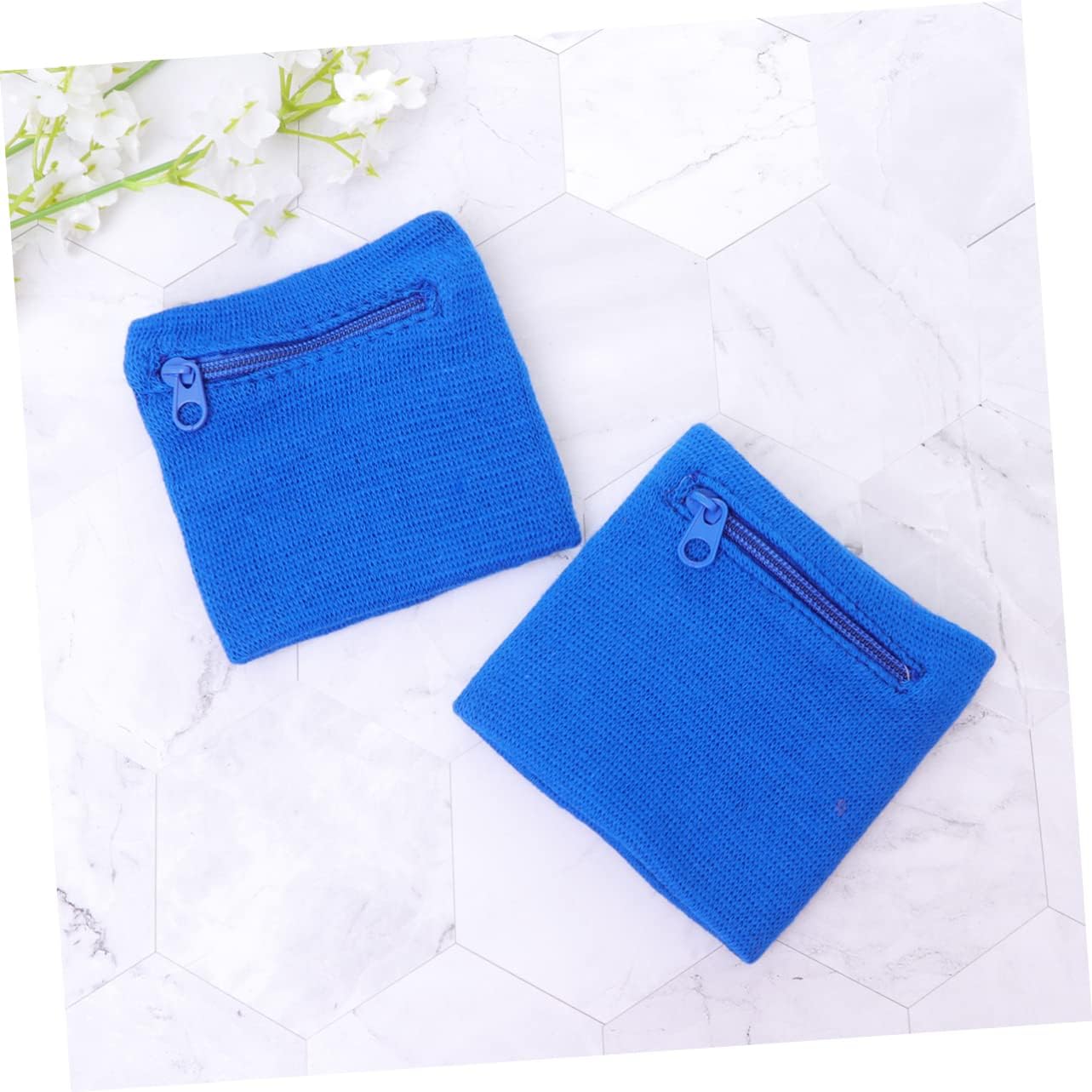 BESPORTBLE 20pcs Lightweight Sports Wristband Zipper Sweatband Key Pocket Women Men Fit