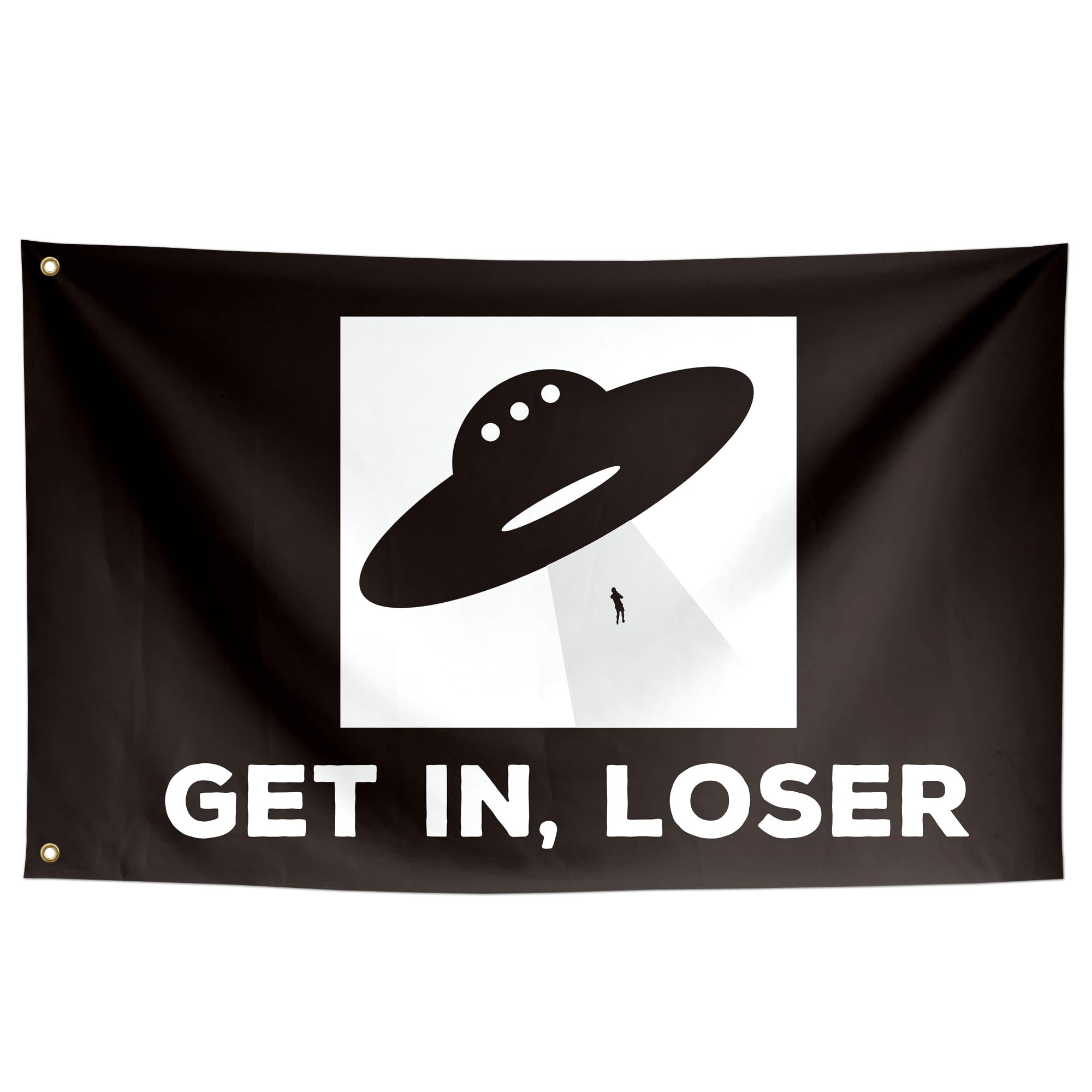 ToFlagifyGet In Loser Funny Flags Meme Cool Flags Banner 3x5 ft Room Guys College Dorm Bedroom Man Cave Girls Wall Decor Outdoor Indoor Hilarious, Two Copper Grommets