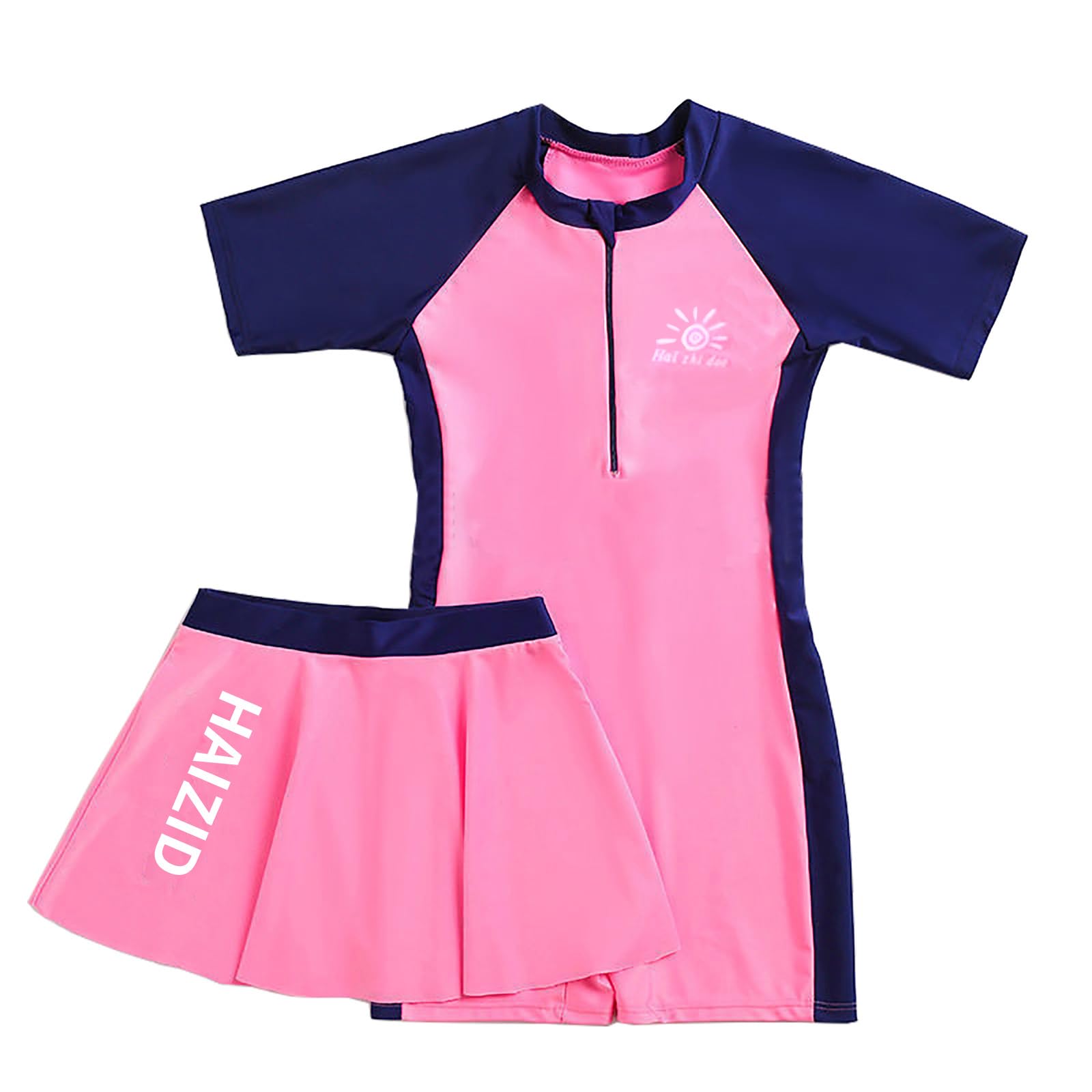 Maillot de bain une pièce pour filles anti irritation manches courtes - 6