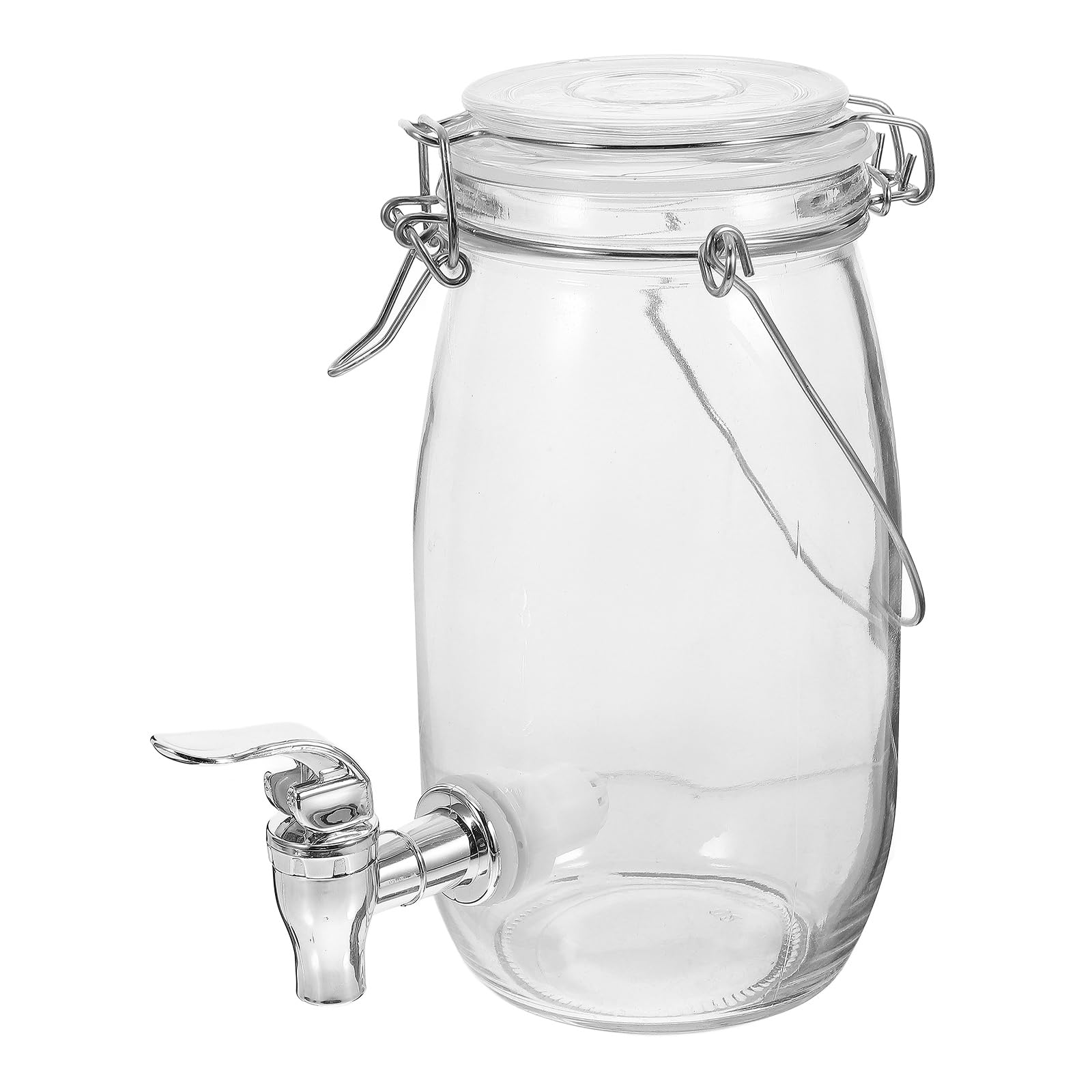 Distributeur de Boissons 1, 5 L en Verre et Couvercle avec Robinet