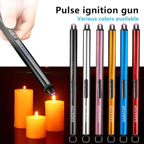 Miniatura 7 de Encendedor recargable, encendedor de velas con lazo para colgar, encendedor de plasma sin llama a prueba de viento para cocinar velas, barbacoas,